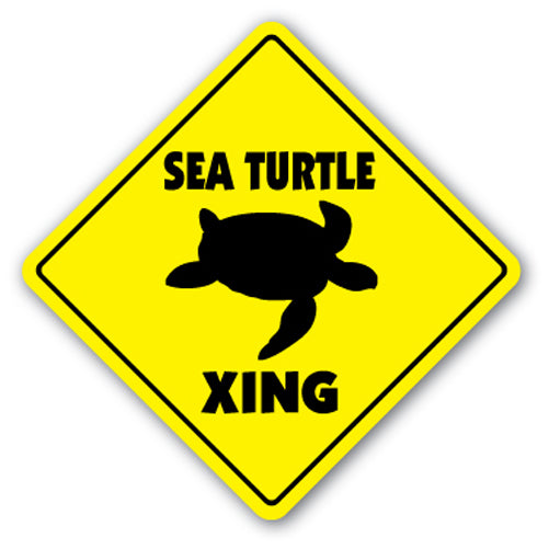 Sea Turtle Crossing Vinyl Decal Sticker