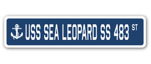 USS SEA LEOPARD SS 483 Street Sign