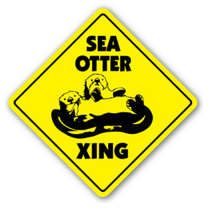 Sea Otter Crossing Vinyl Decal Sticker