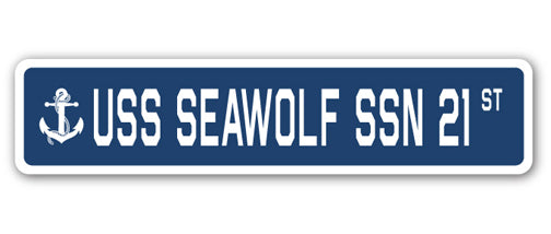 USS SEAWOLF SSN 21 Street Sign