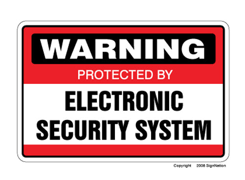 SECURITY SYSTEM SIGN ~Signs~ burglar alarm warning Property 24 Hour protection