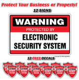 SECURITY SYSTEM SIGN ~12 Signs & 12 Free Decals~ alarm 24 Hour protection