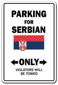 Parking For Serbian Only Serbia Flag Pride Vinyl Decal Sticker