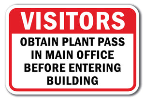 Visitors Obtain Plant Pass In Main Office Before Entering Building