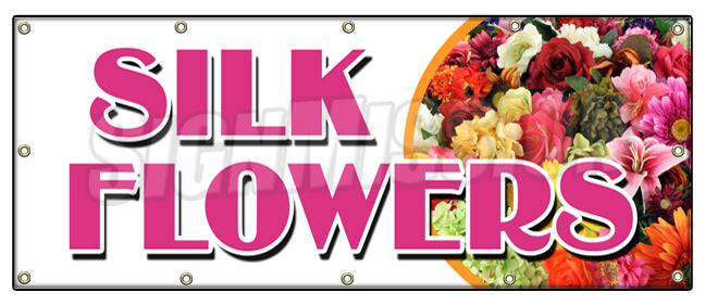 Silk Flowers Banner