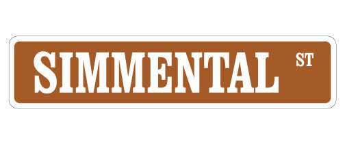 Simmental Street Vinyl Decal Sticker