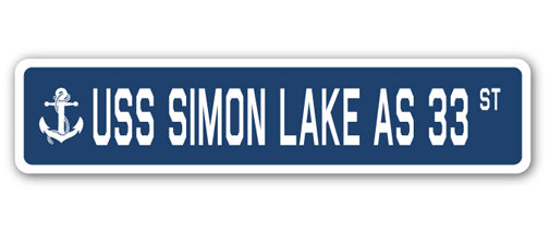 USS SIMON LAKE AS 33 Street Sign