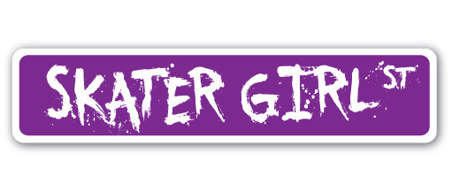 SKATER GIRL Street Sign