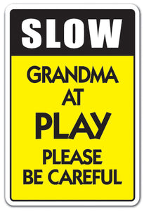 Slow Grandma At Play Vinyl Decal Sticker