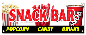Snack Bar Candy Popcorn Banner