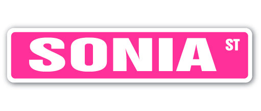 SONIA Street Sign