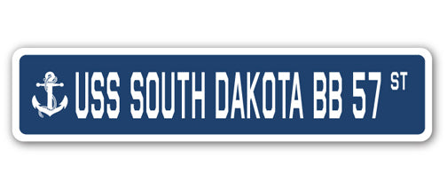 USS SOUTH DAKOTA BB 57 Street Sign