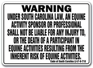 SOUTH CAROLINA Equine Sign