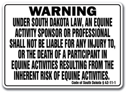 SOUTH DAKOTA Equine Sign