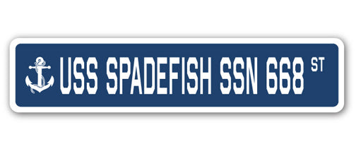 USS SPADEFISH SSN 668 Street Sign