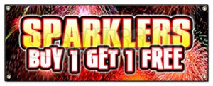 Sparklers Buy 1 Get 1 Free Banner