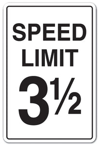 SPEED LIMIT 3-1-2 Novelty Sign