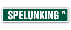 SPELUNKING Street Sign