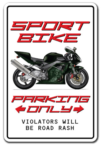 Sport Bike Novelty Parking Vinyl Decal Sticker