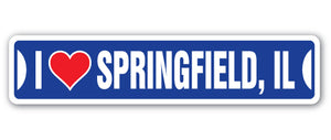I Love Springfield, Illinois Street Vinyl Decal Sticker