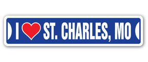 I Love St. Charles, Missouri Street Vinyl Decal Sticker