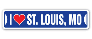 I Love St. Louis, Missouri Street Vinyl Decal Sticker