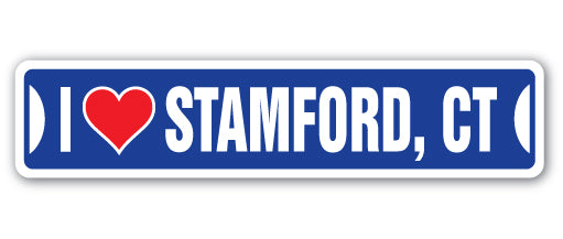 I LOVE STAMFORD, CONNECTICUT Street Sign