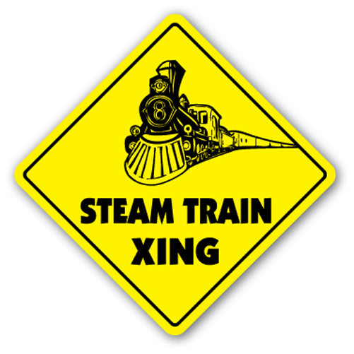 Steam Train Crossing Vinyl Decal Sticker