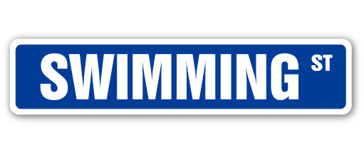 SWIMMING Street Sign