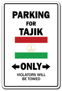 Parking For Tajik Only Tajikistan Flag Pride Vinyl Decal Sticker