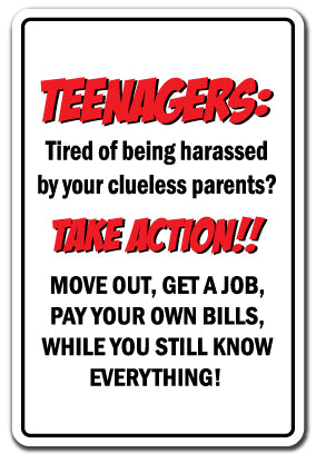 TEENAGERS TAKE ACTION Sign