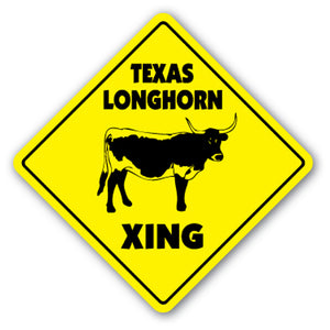 Texas Longhorn Crossing Vinyl Decal Sticker