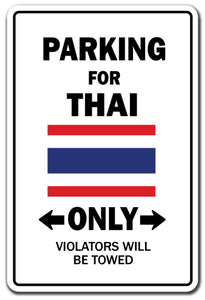 Parking For Thai Only Thailand Flag National Pride Vinyl Decal Sticker