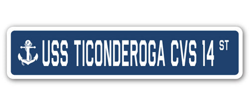 USS Ticonderoga Cvs 14 Street Vinyl Decal Sticker