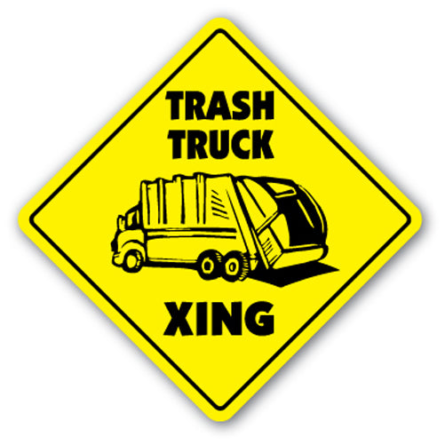 Trash Truck Crossing Vinyl Decal Sticker