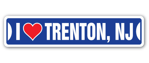 I Love Trenton, New Jersey Street Vinyl Decal Sticker