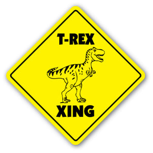 T-rex Crossing Vinyl Decal Sticker