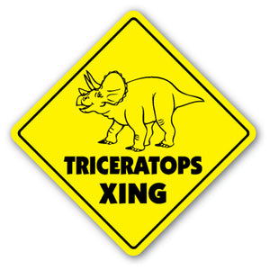 Triceratops Crossing Vinyl Decal Sticker