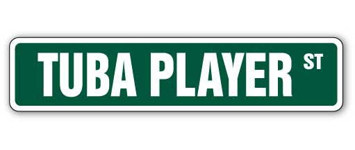 Tuba Player Street Vinyl Decal Sticker