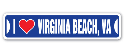 I LOVE VIRGINIA BEACH, VIRGINIA Street Sign
