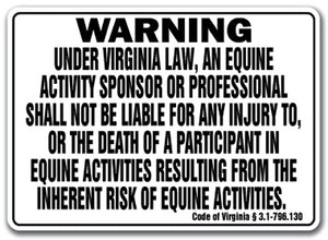 VIRGINIA Equine Sign