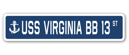 USS VIRGINIA BB 13 Street Sign