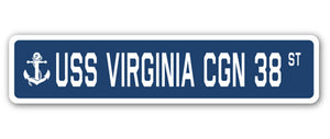 USS Virginia Cgn 38 Street Vinyl Decal Sticker