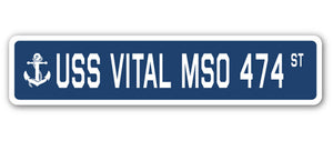 USS VITAL MSO 474 Street Sign