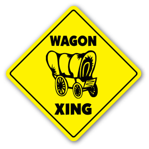 Wagon Crossing Vinyl Decal Sticker