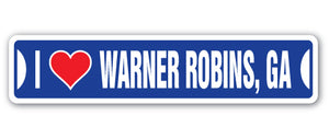 I Love Warner Robins, Georgia Street Vinyl Decal Sticker