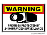 SECURITY SURVEILLANCE SIGNS Sign burglar video warning 24 Hour protection