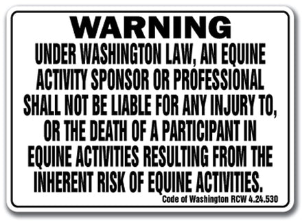WASHINGTON Equine Sign
