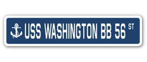USS WASHINGTON BB 56 Street Sign