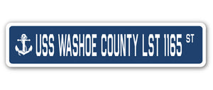 USS WASHOE COUNTY LST 1165 Street Sign